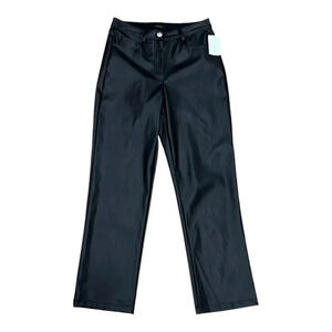 Halogen Black Faux Leather Pants 0